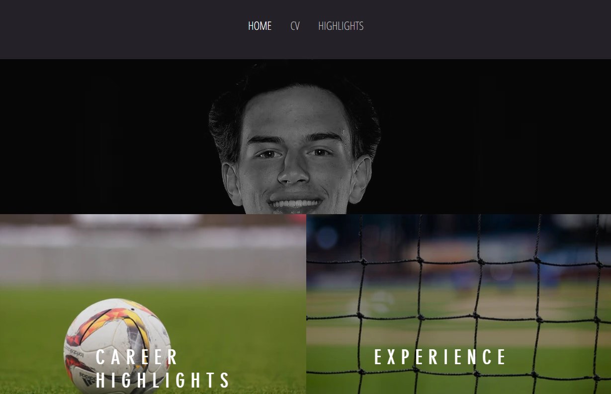 Screenshot of Brock's personal profile site